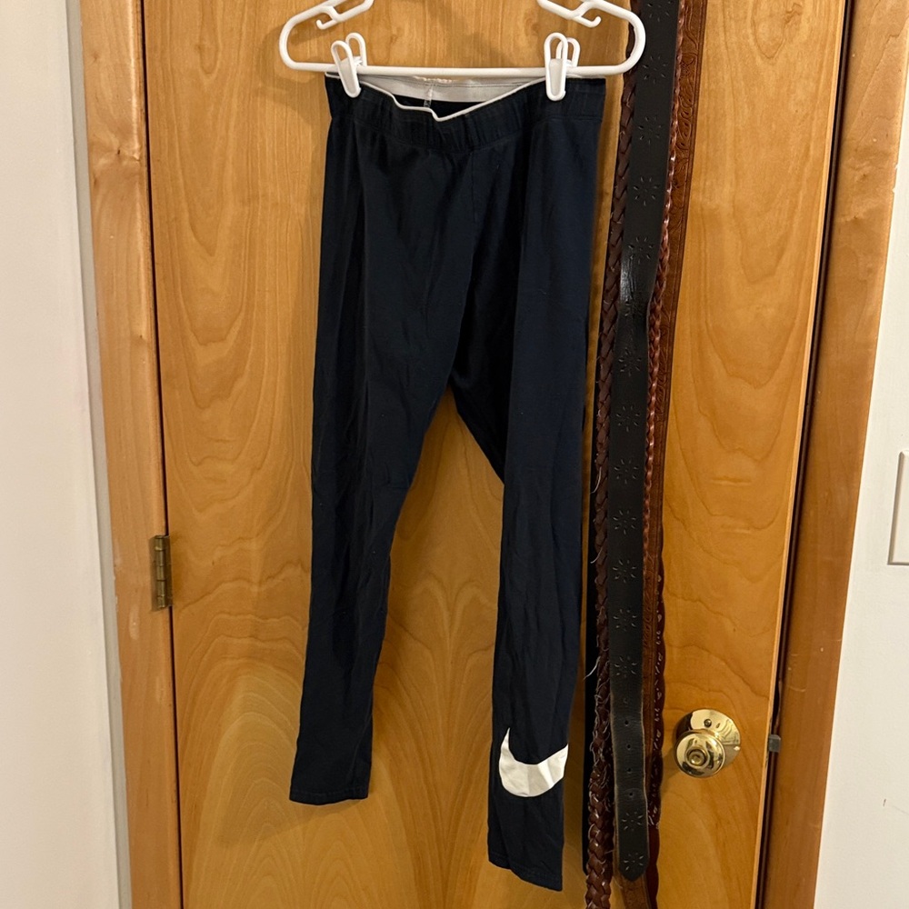 Nike Black leggings with White Swoosh